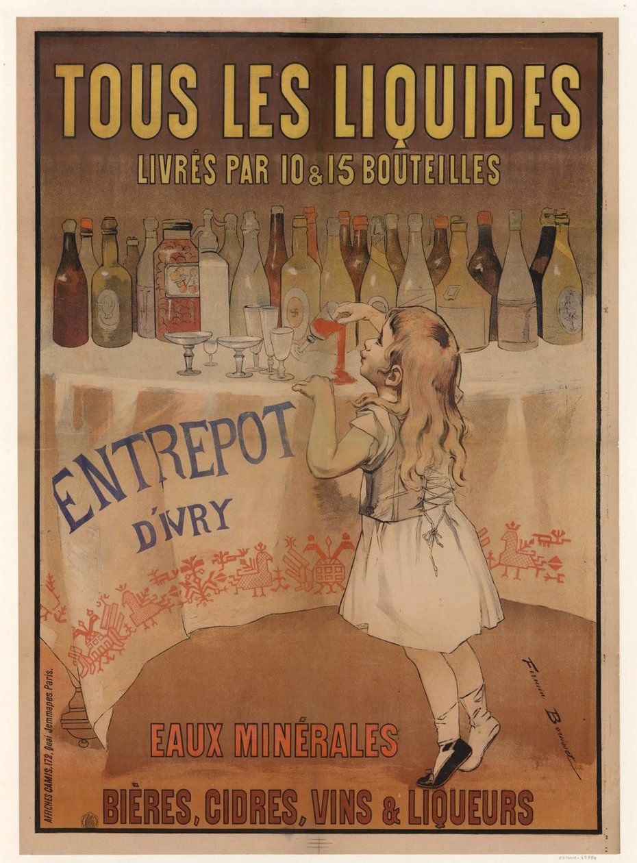 Ivry lager. Mineralvann, øl, cider, vin og likør, 1897. av Firmin Bouisset