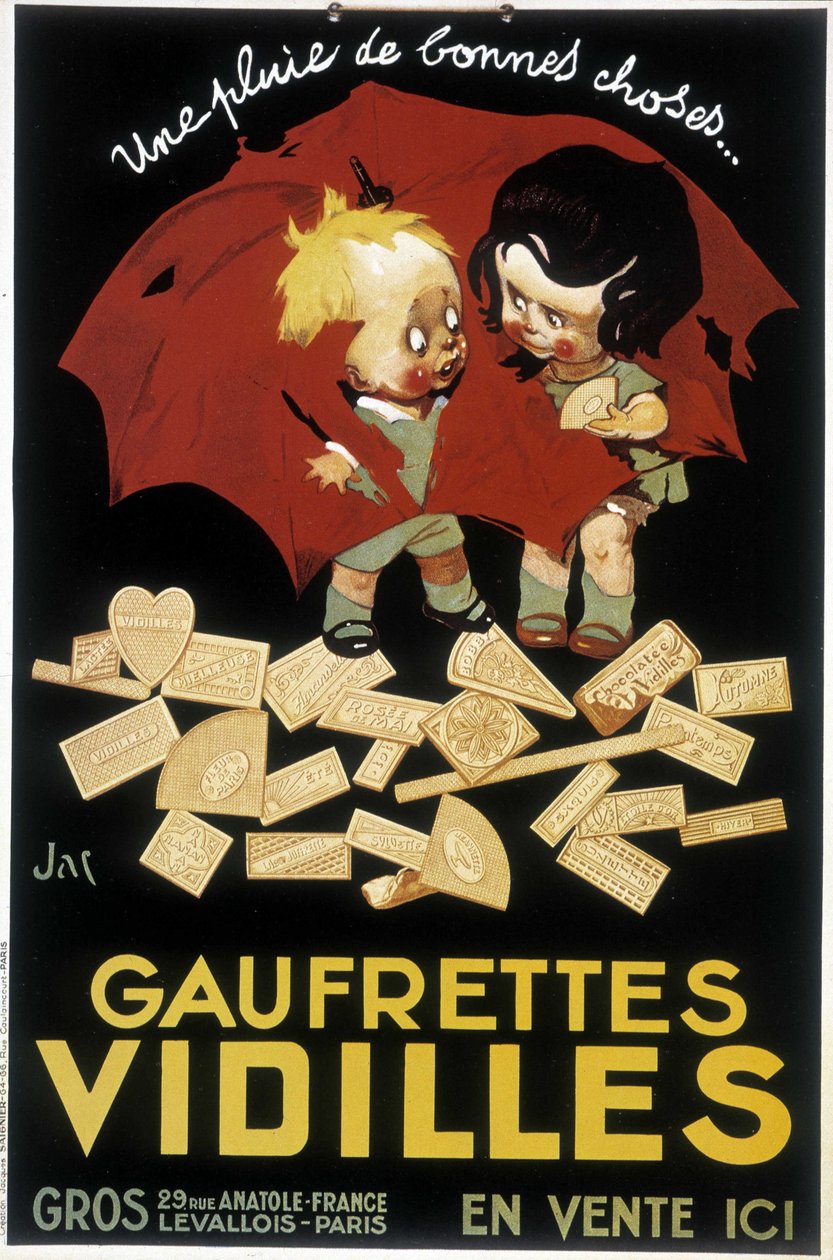 Fransk reklame for Wafer Vidilles (plakat) av Firmin Bouisset