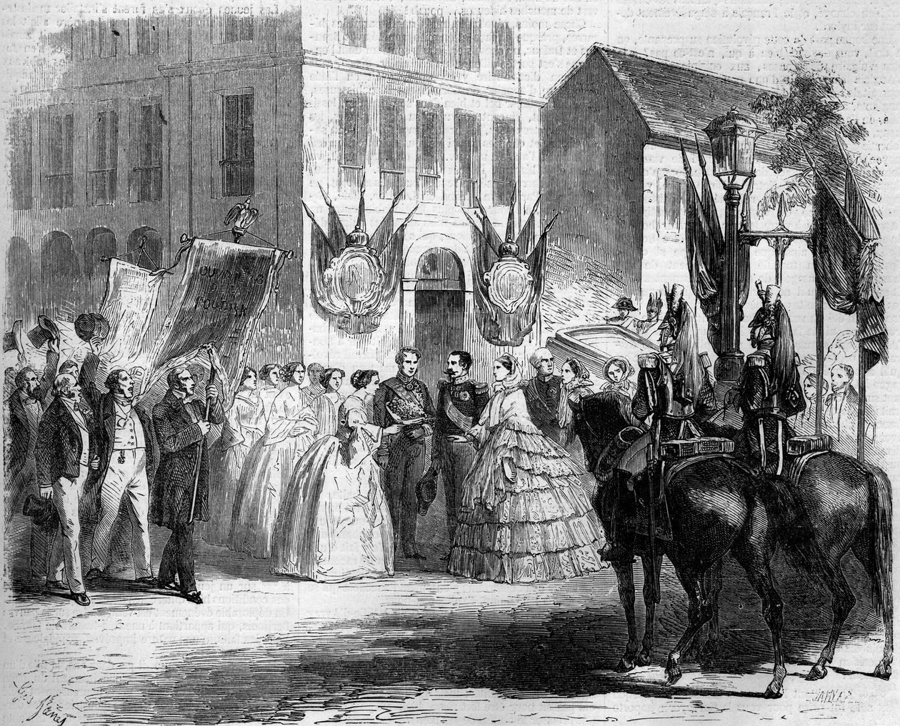 Reisen til Napoleon III (1808-1873) og Eugenie de Montijo (1826-1920) til Rouen av Firmin Massot