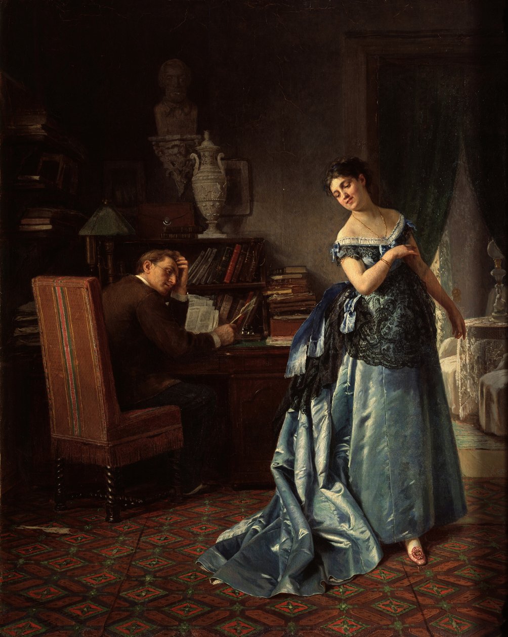 En motedame. Forberedelse til et ball, 1872 av Firs Sergeevich Zhuravlev