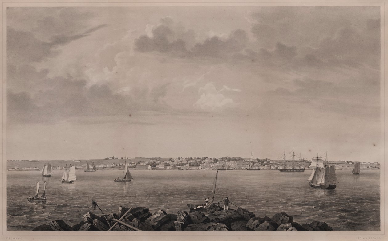 Castine, fra Hospital Island av Fitz Henry Lane