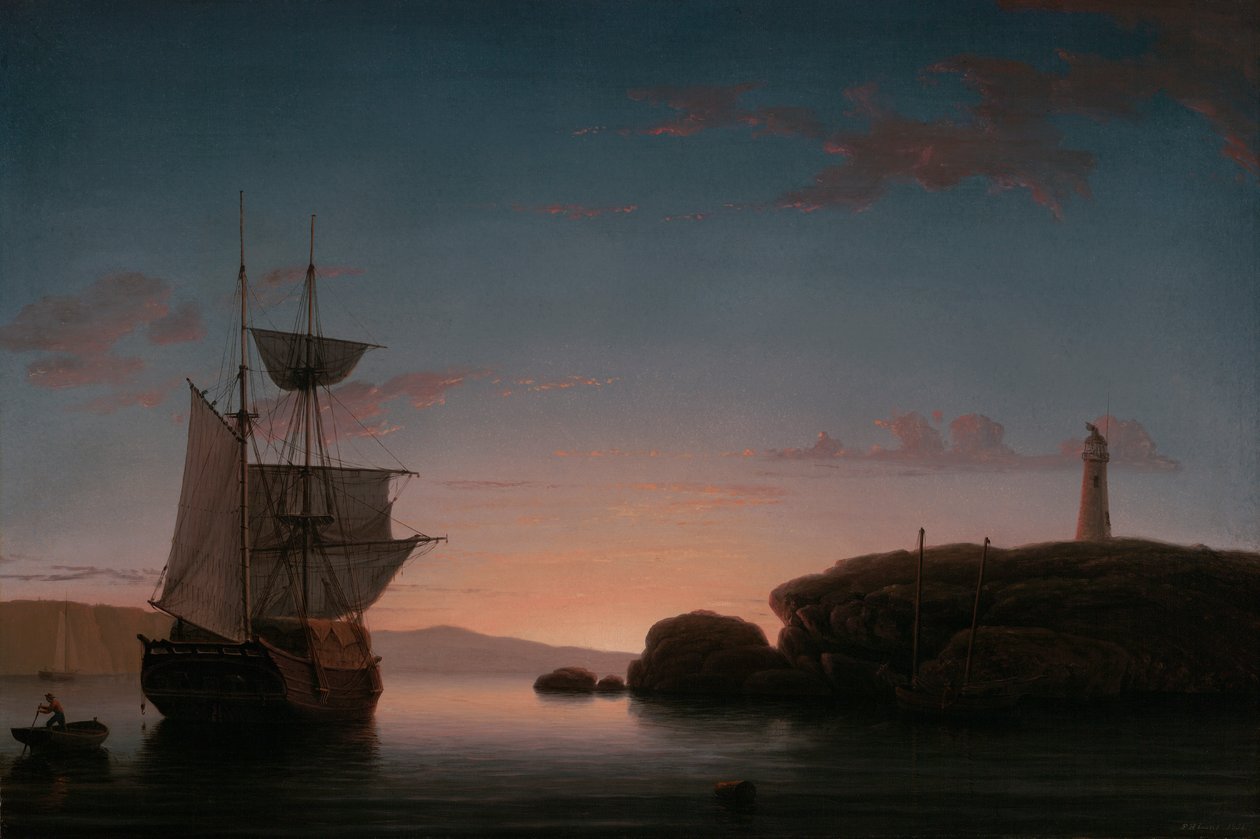 Fyr i Camden, Maine av Fitz Henry Lane