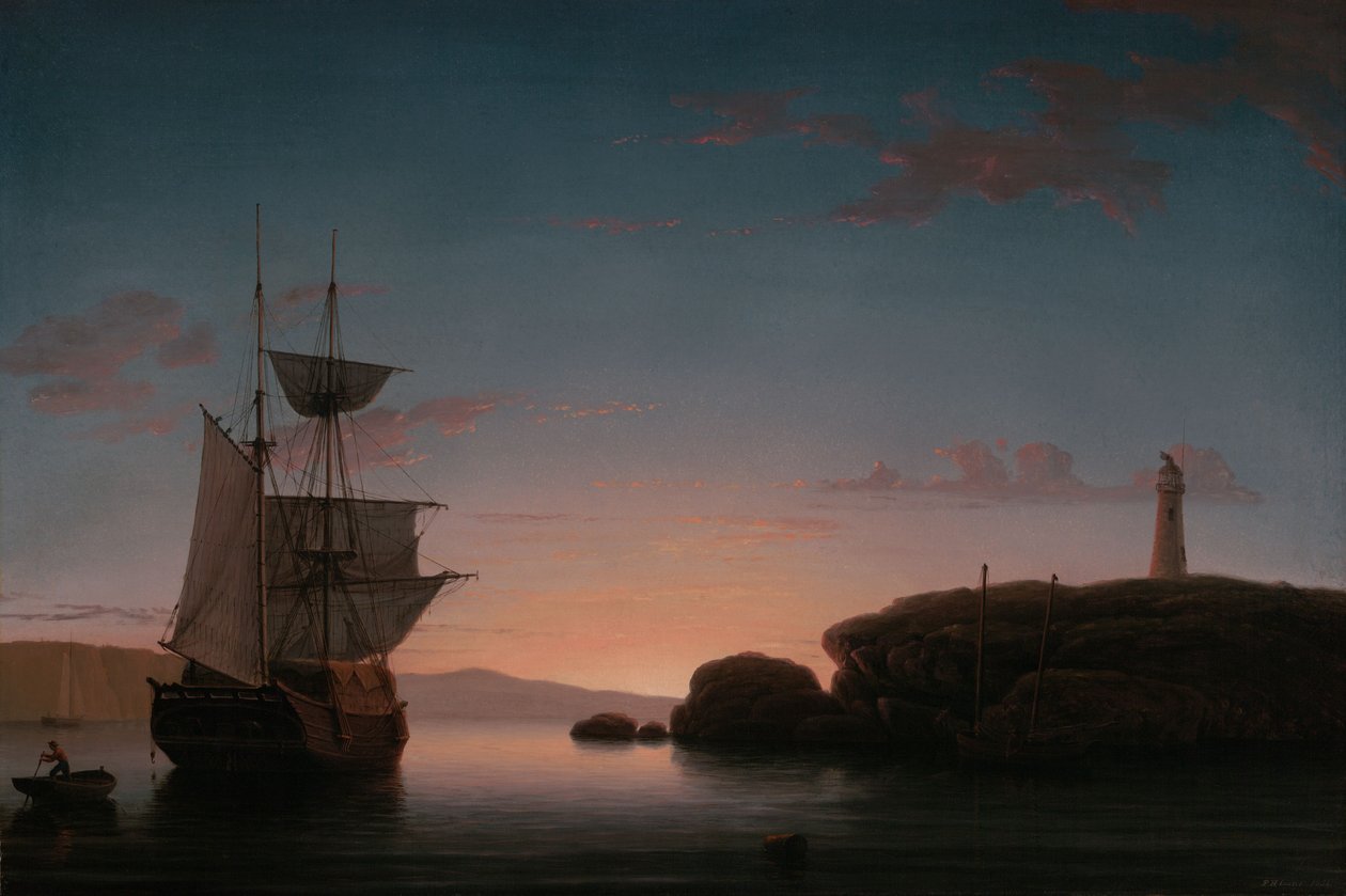 Fyr ved Camden, Maine av Fitz Henry Lane