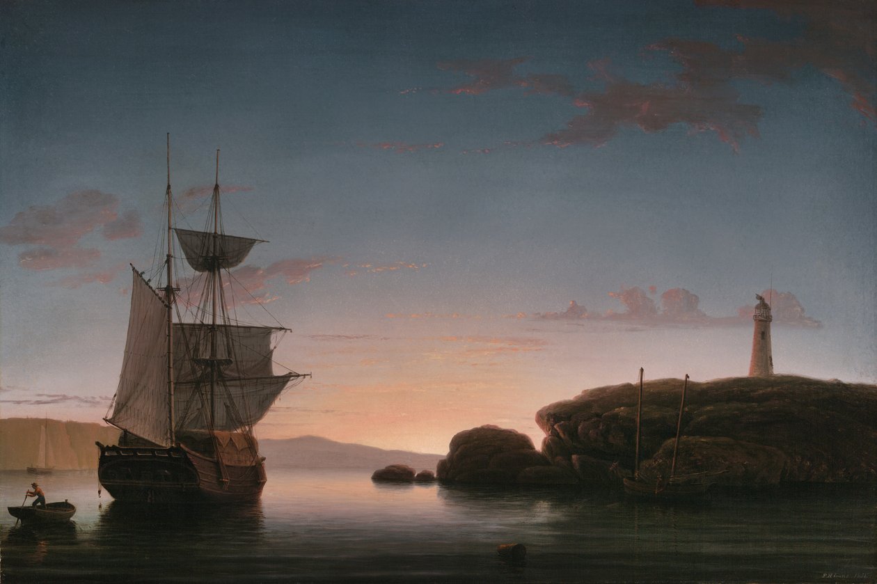 Fyrtårn i Camden, Maine, 1851 av Fitz Henry Lane