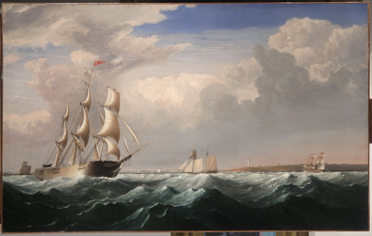 Seilskip utenfor New England Coast, ca. 1855 av Fitz Henry Lane