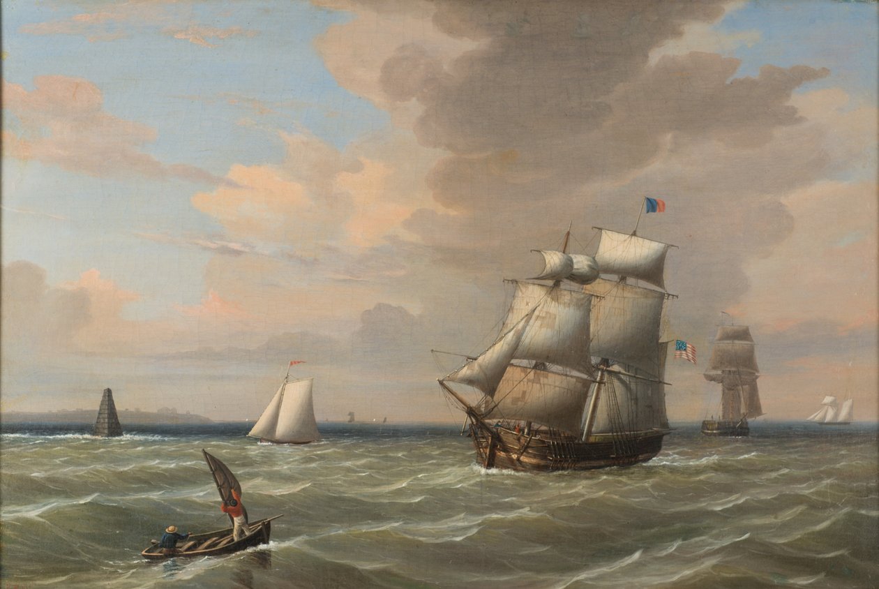 Skip som forlater Boston Harbor, 1847 av Fitz Henry Lane