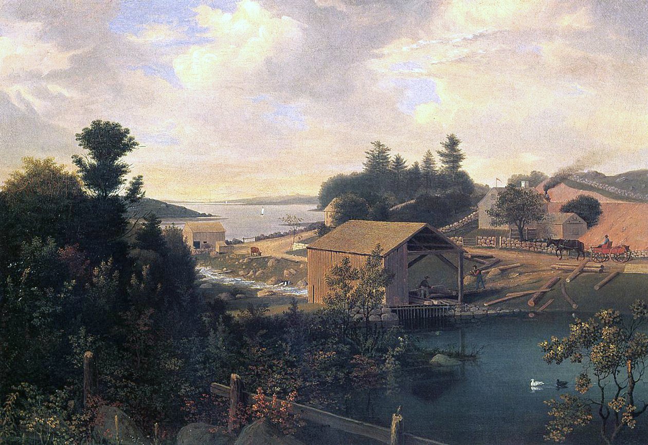 The Mill at Lanesville, 1849 av Fitz Henry Lane