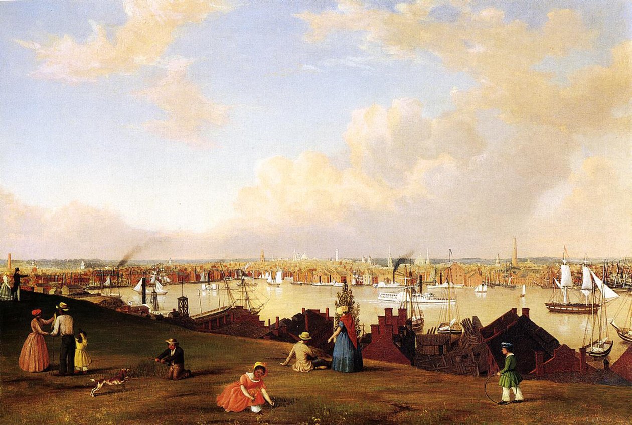 Utsikt over Baltimore, ca. 1850 av Fitz Henry Lane