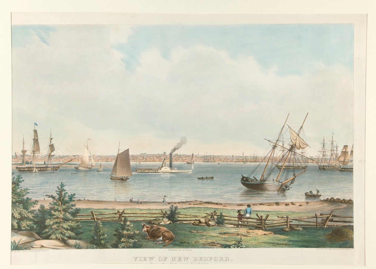Utsikt over New Bedford. / Fra fortet nær Fairhaven av Fitz Henry Lane