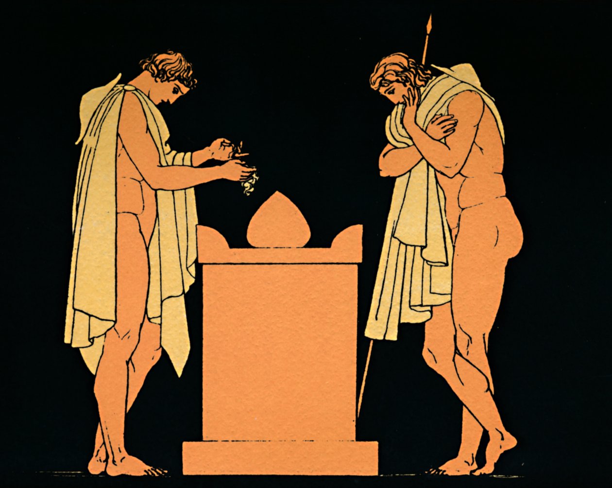 Orestes ved hans fars grav, 1880 av Flaxman