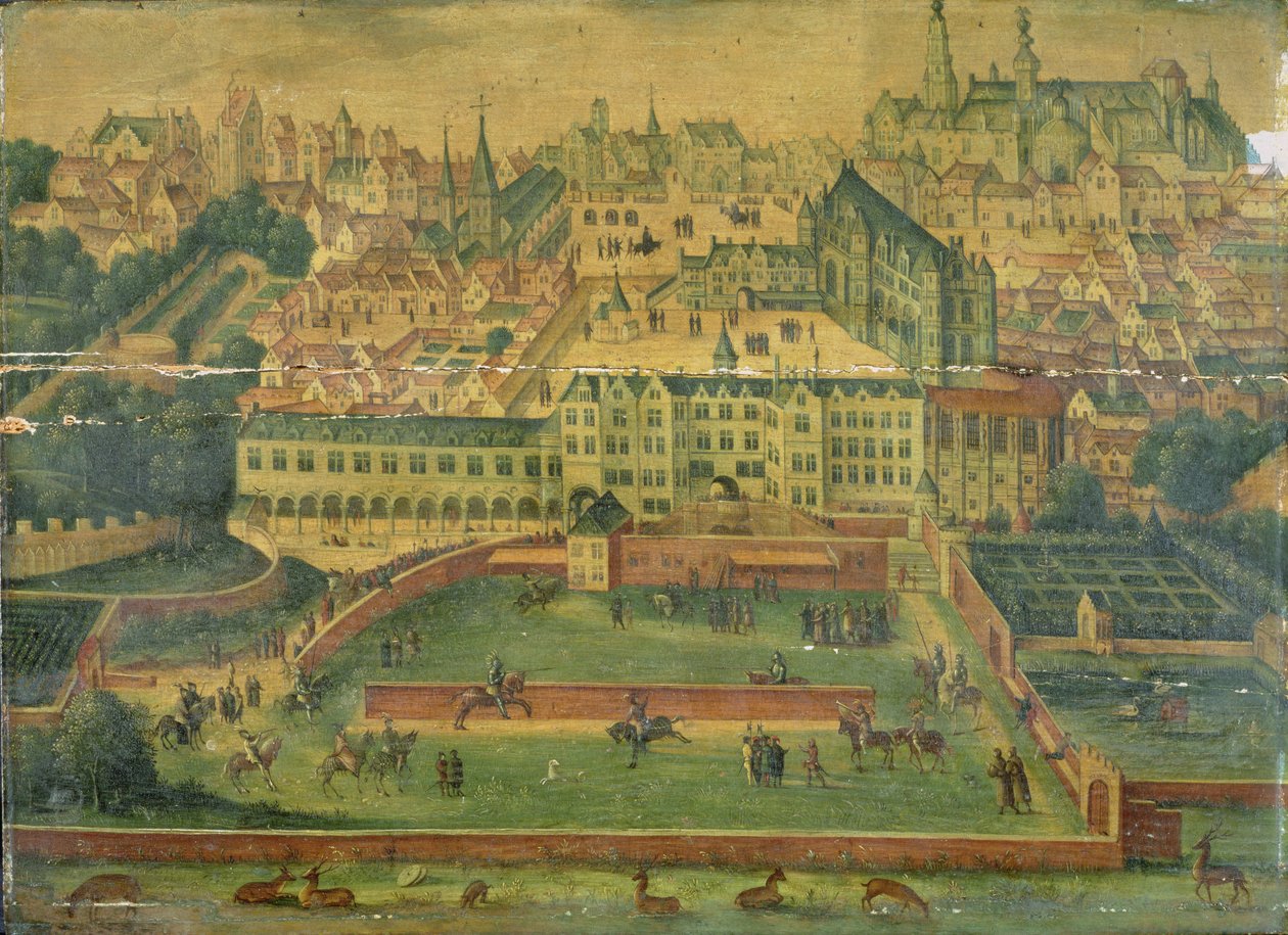 Utsikt over det kongelige palasset, Brussel av Flemish School