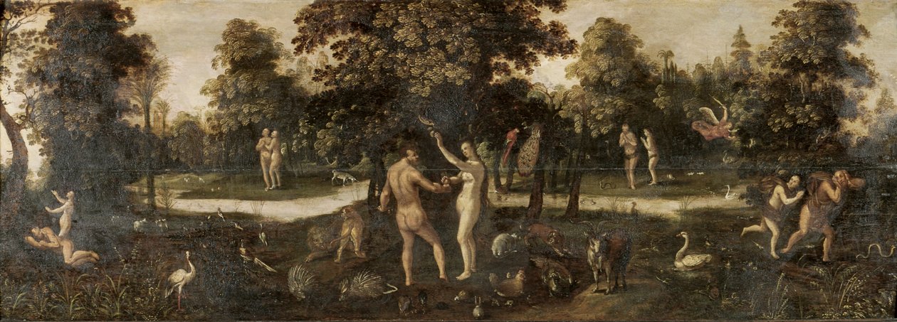 Adam og Eva forvist fra paradiset av Flemish School