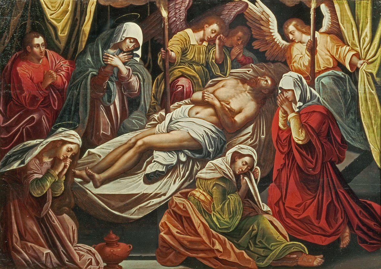 Kristi gravleggelse, Villabranca (panel) av Flemish School