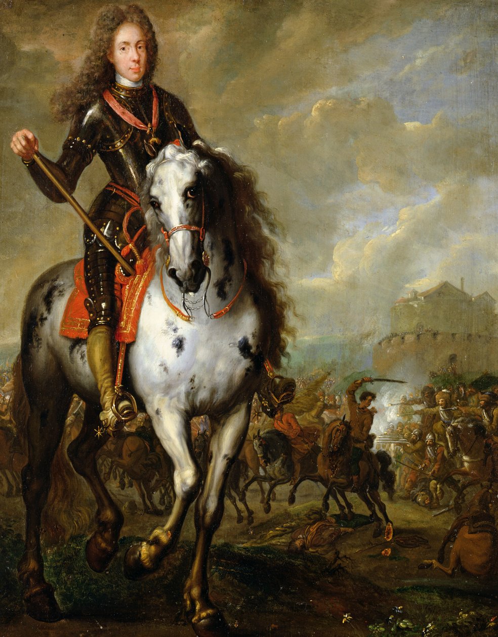 Ridesportrett av prins Eugene av Savoy (1663-1736) ca. 1700-10 av Flemish School