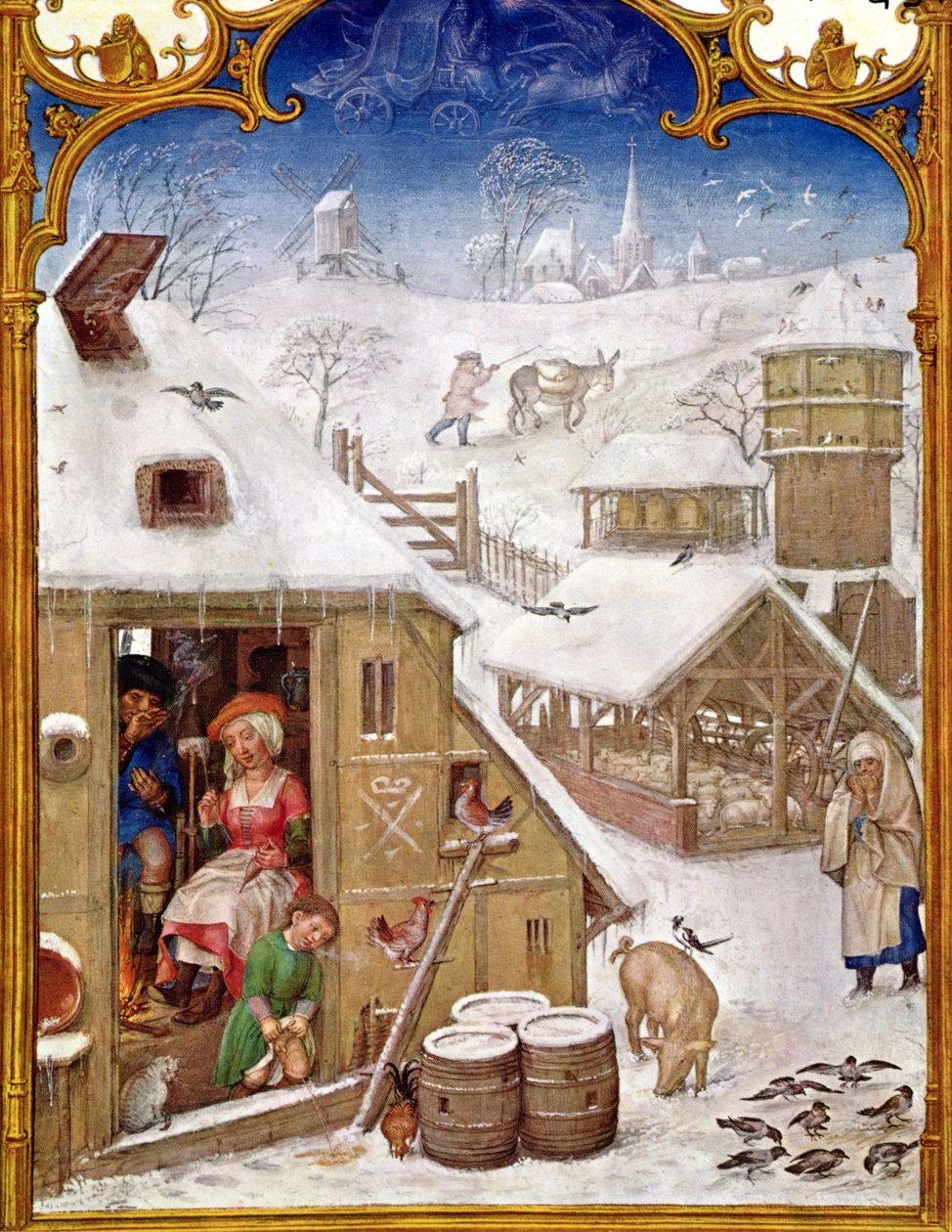 Fol.2v februar: Bondeliv, fra 