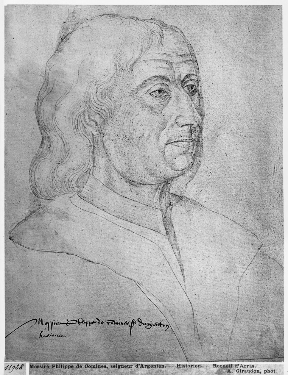 Ms 266 fol.281 Philippe de Commines, fra 'The Recueil d'Arras' (rødt kritt på papir) av Flemish School