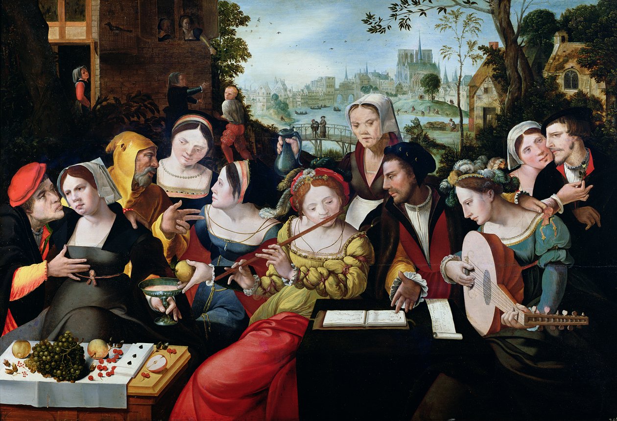 Scene Galante ved portene til Paris av Flemish School