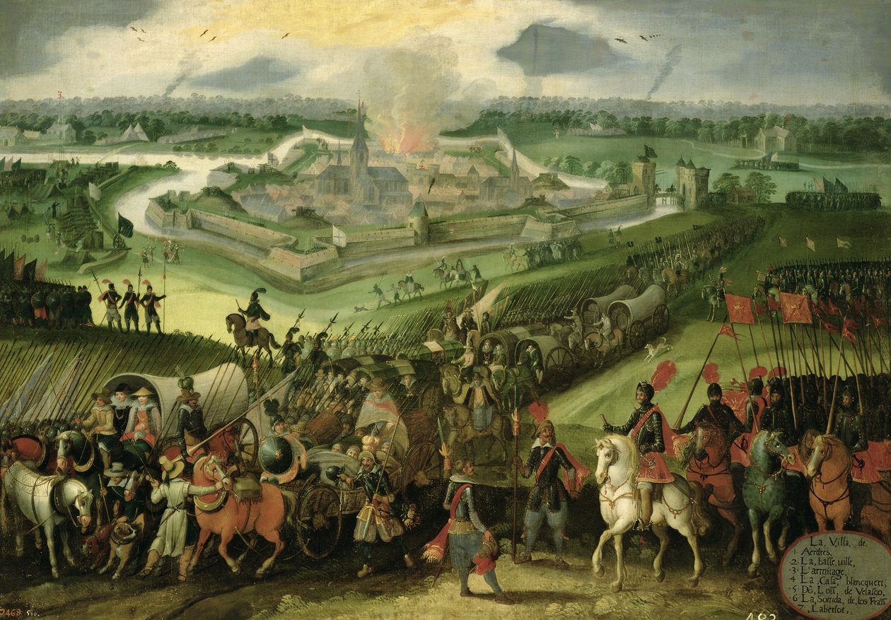 Byen Aerdres (Krig mot de lave landene) av Flemish School