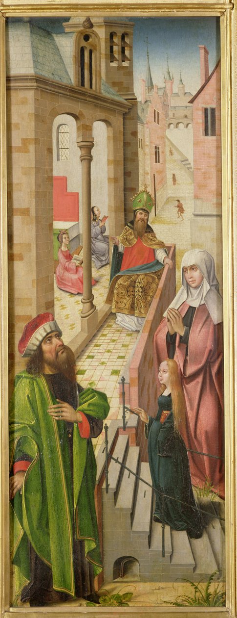 The Presentation of the Virgin, venstre panel av triptyk, sent på 1400- og begynnelsen av 1500-tallet (se også 69683 og 69685) av Flemish School