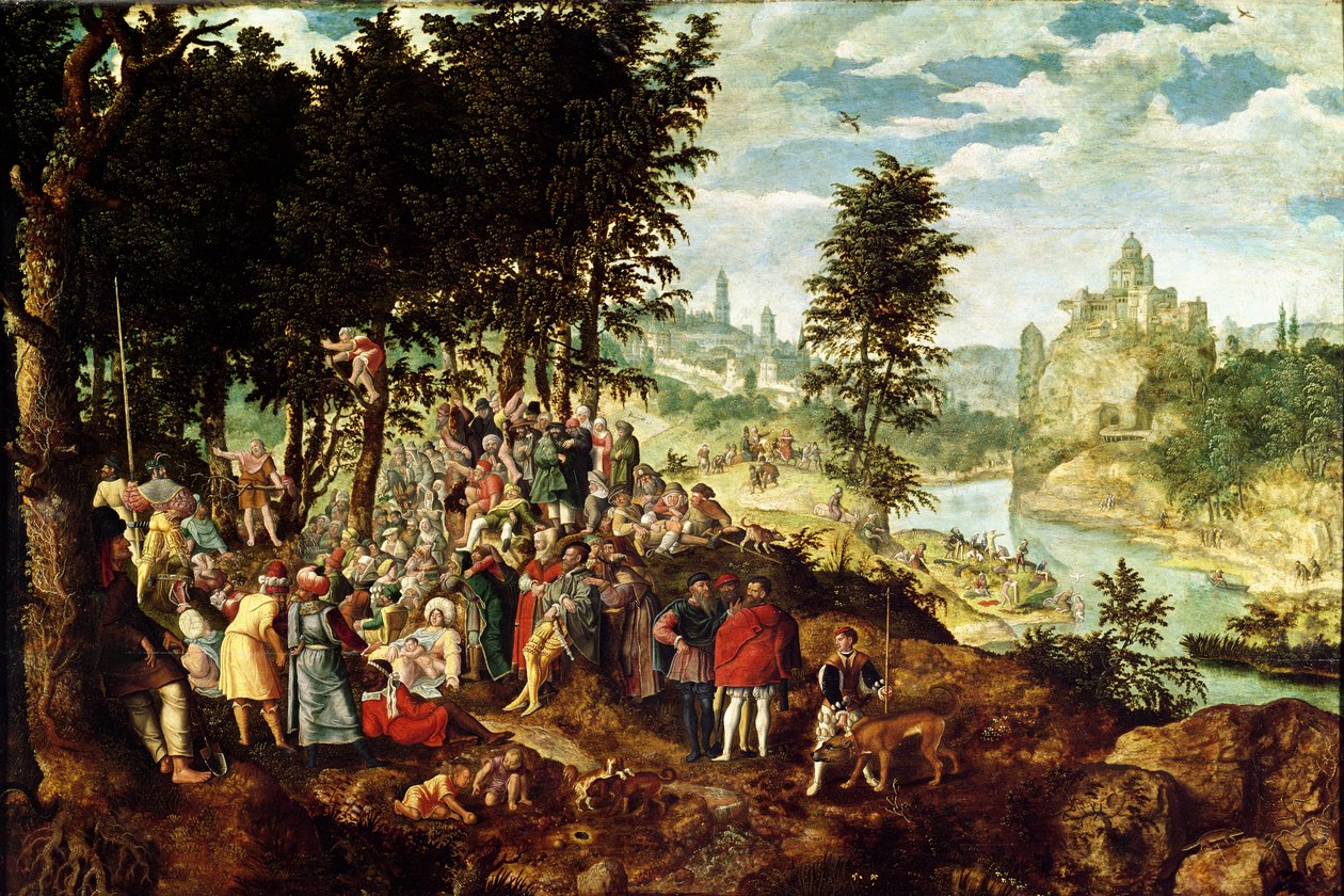Prekenen til døperen Johannes, ca.1550 av Flemish School