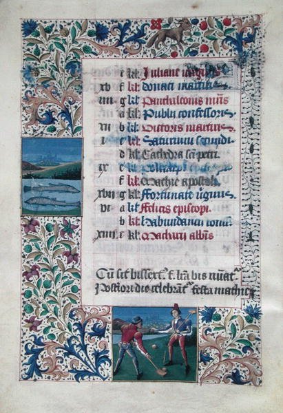 V 25-3 fol.2v Februar måned av Flemish School