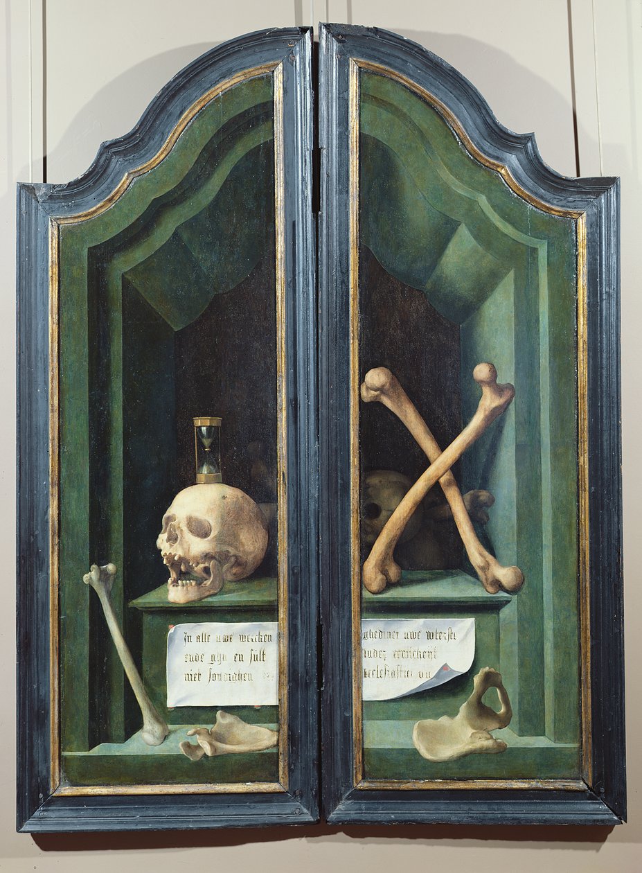 Vanitas, bakside av to paneler fra en triptyk av Flemish School