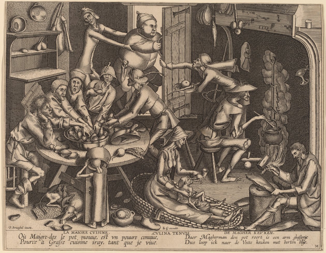 Det tynne kjøkkenet av Flemish 17th Century, after Pieter van der Heyden, after Pieter Bruegel the Elder