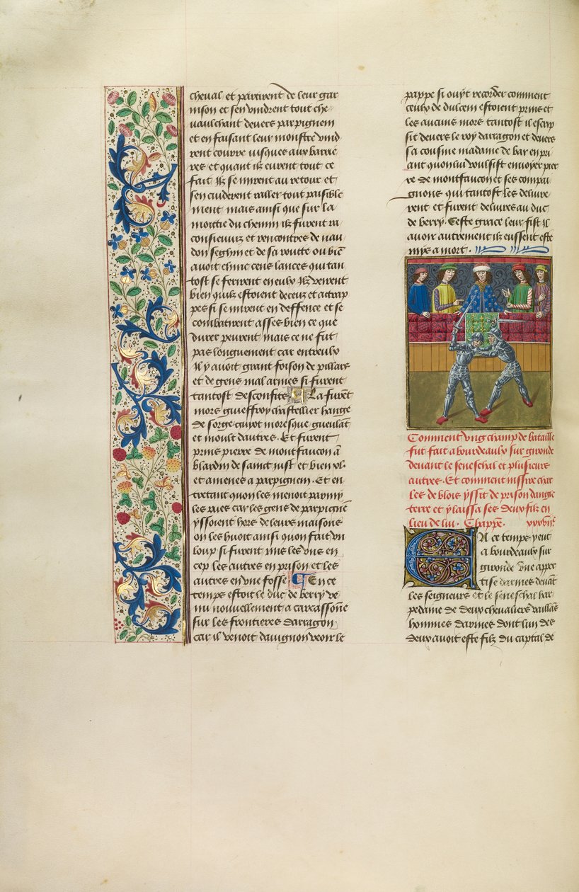 En turnering i Bordeaux, ca. 1480-83 (tempera og gull på pergament) av Flemish School
