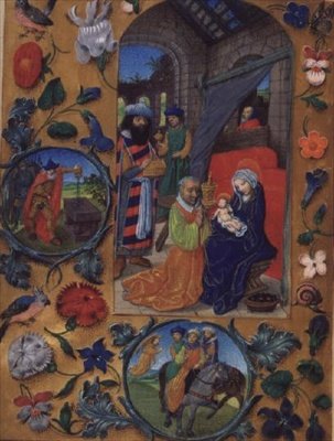 Legg til Ms 17280 fol.197b Adoration of the Magi, fra Flemish Hours Book, Brugge (vellum) av Flemish School