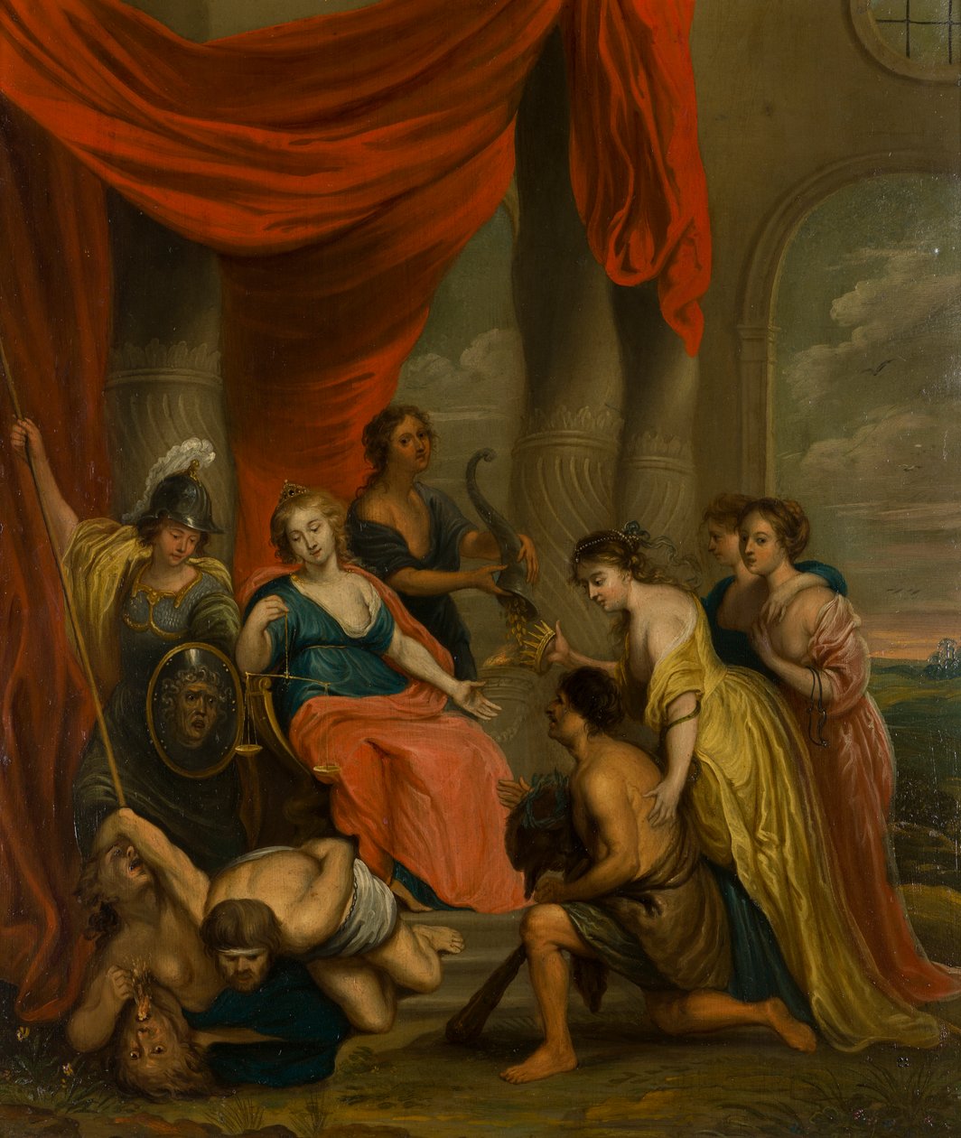 An Allegorical Painting of Justice, ca. 1630-1700 (olje på kobber) av Flemish School