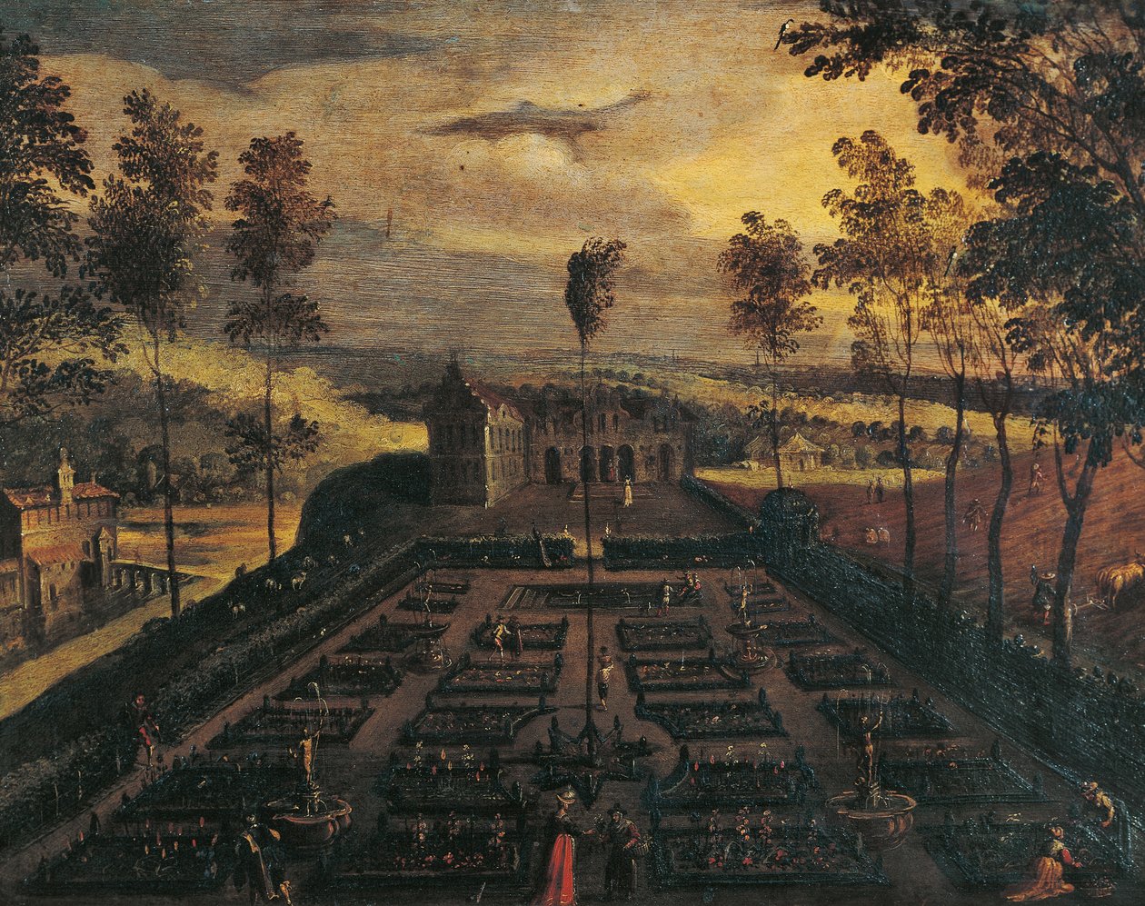 En italiensk hage av Flemish School