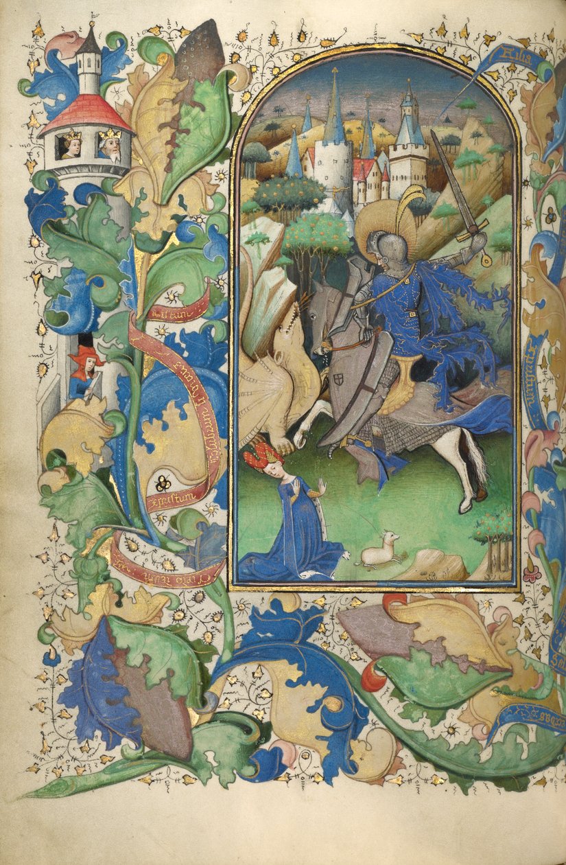 Timebok, 1450-55 (tempera, bladgull og blekk på pergament) av Flemish School