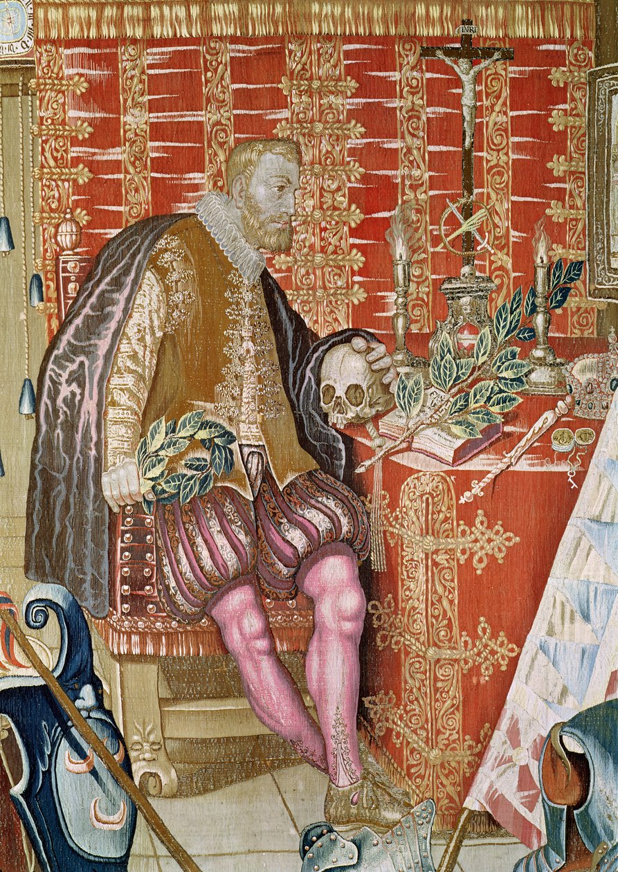 Charles V (1500-58) fra The Tapestry of Charles Quint, ca. 1630-40 (detalj) av Flemish School