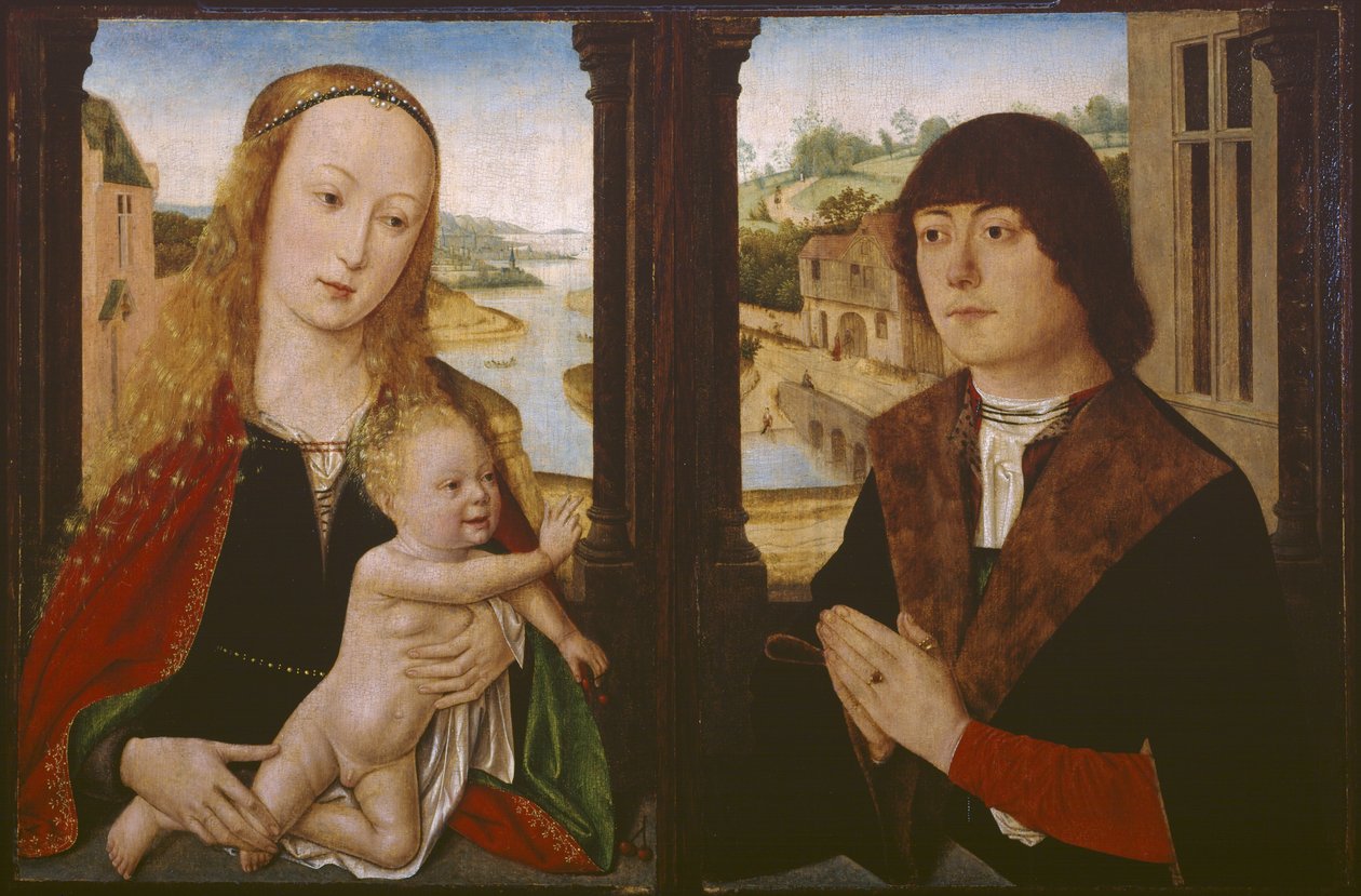 Diptych - Virgin and Child and a Donor, ca. 1490-1500 av Flemish School