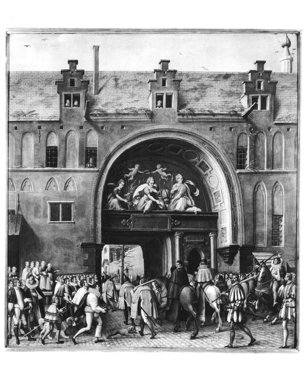Innreise av Hercule Francois av Frankrike, hertug av Alencon (1554-84) i Antwerpen, 19. februar 1582 av Flemish School