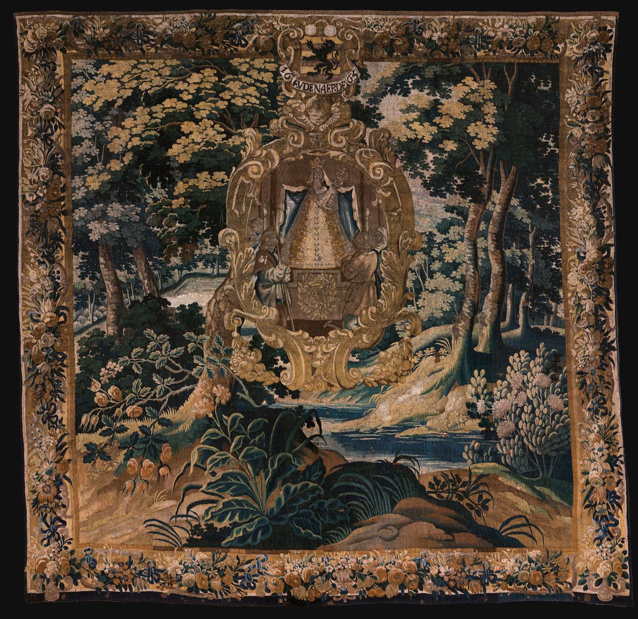 flamsk billedvev. Landskap med den svarte Madonnaen. Atelier i Oudenaarde. 1665. av Flemish School