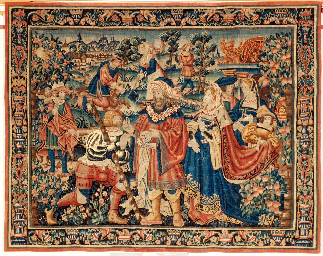 flamsk billedvev. Det 16. århundre. av Flemish School