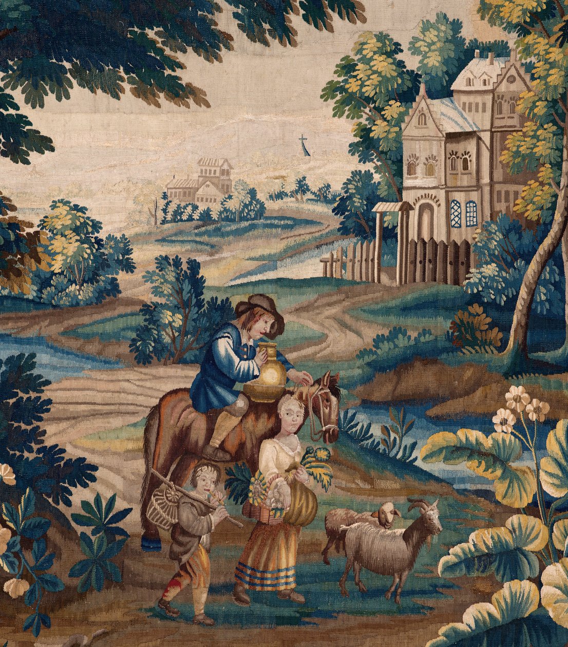 flamsk billedvev. Slutten av 1600-tallet. Eiendommen til kirken Sint-Walburgakerk Oudenaarde (Dekenij van de Sint-Walburga). av Flemish School