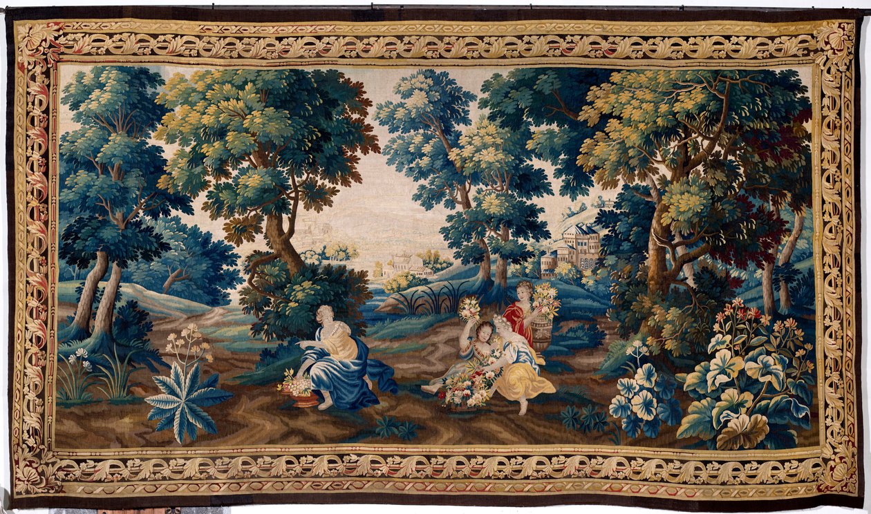 flamsk billedvev. Slutten av 1600-tallet. Eiendommen til kirken Sint-Walburgakerk Oudenaarde (Dekenij van de Sint-Walburga). av Flemish School