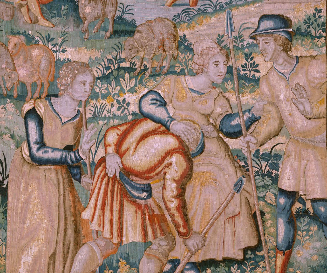 flamsk billedvev. Håndklapping. Atelier i Oudenaarde. 17. århundre. av Flemish School
