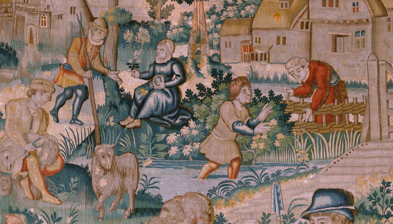 flamsk billedvev. Håndklapping. Atelier i Oudenaarde. 17. århundre. av Flemish School