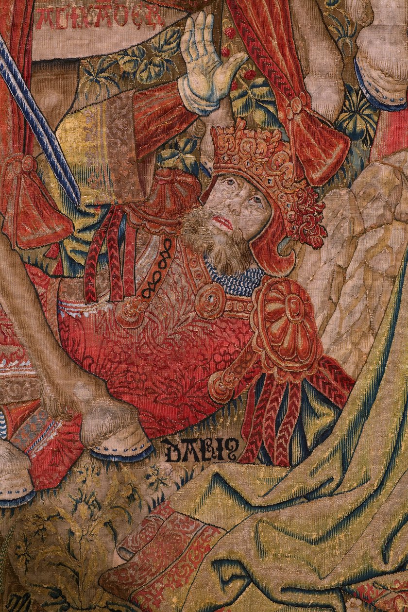 flamsk billedvev. Serie Moralities: The Virtue of the honors (De deugd van de Honores, The Virtue of honours). Ca 1520. Detalj av Flemish School
