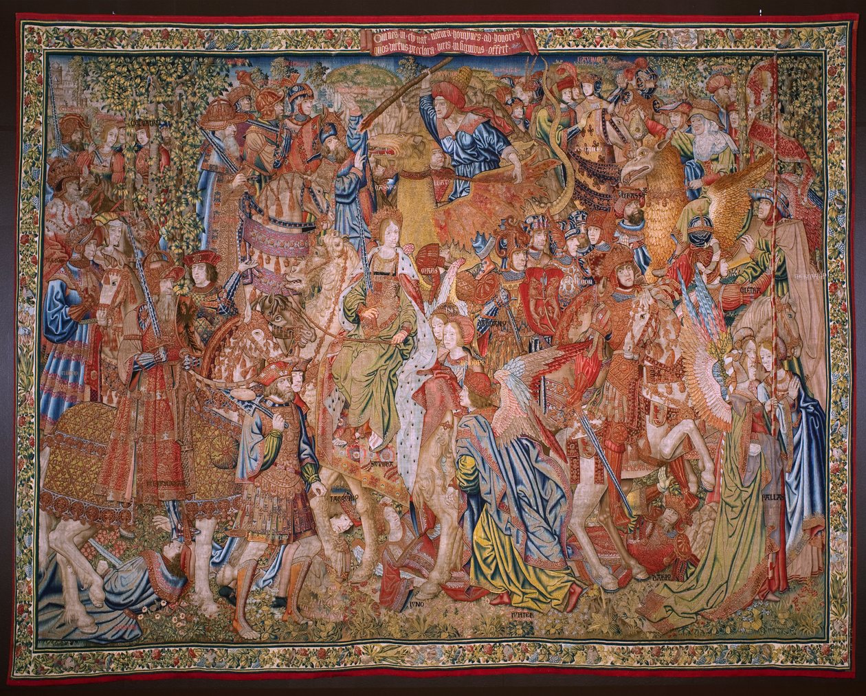 flamsk billedvev. Series Moralities: The Virtue of the honors (De deugd van de Honores, The Virtue of honours). Ca 1520. av Flemish School