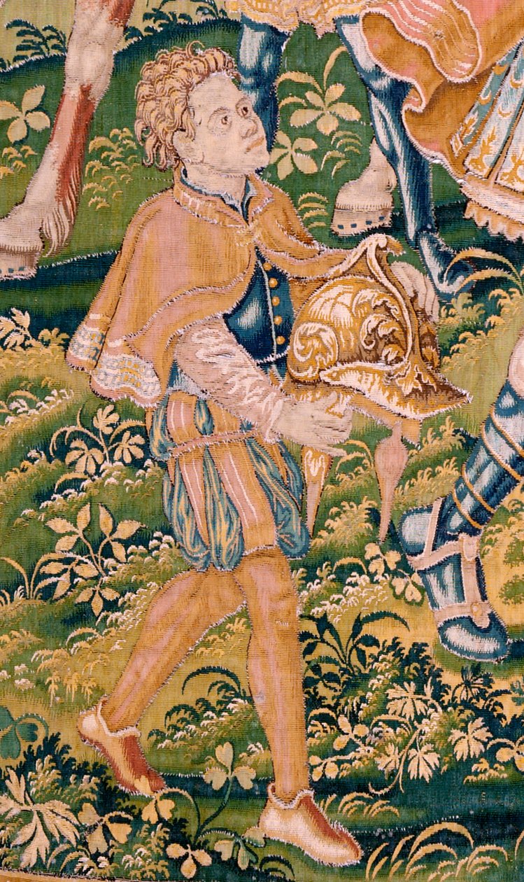 flamsk billedvev. Serien Judiths bok. Krig kommer til Juda (Llega la guerra a Judá). Fjerde billedvev i serien. Produksjon Nederland, Brussel(?). Andre halvdel av 1500-tallet. Stoff Ull. Plassering Church of Saint Nicholas of Bari (museum o av Flemish School