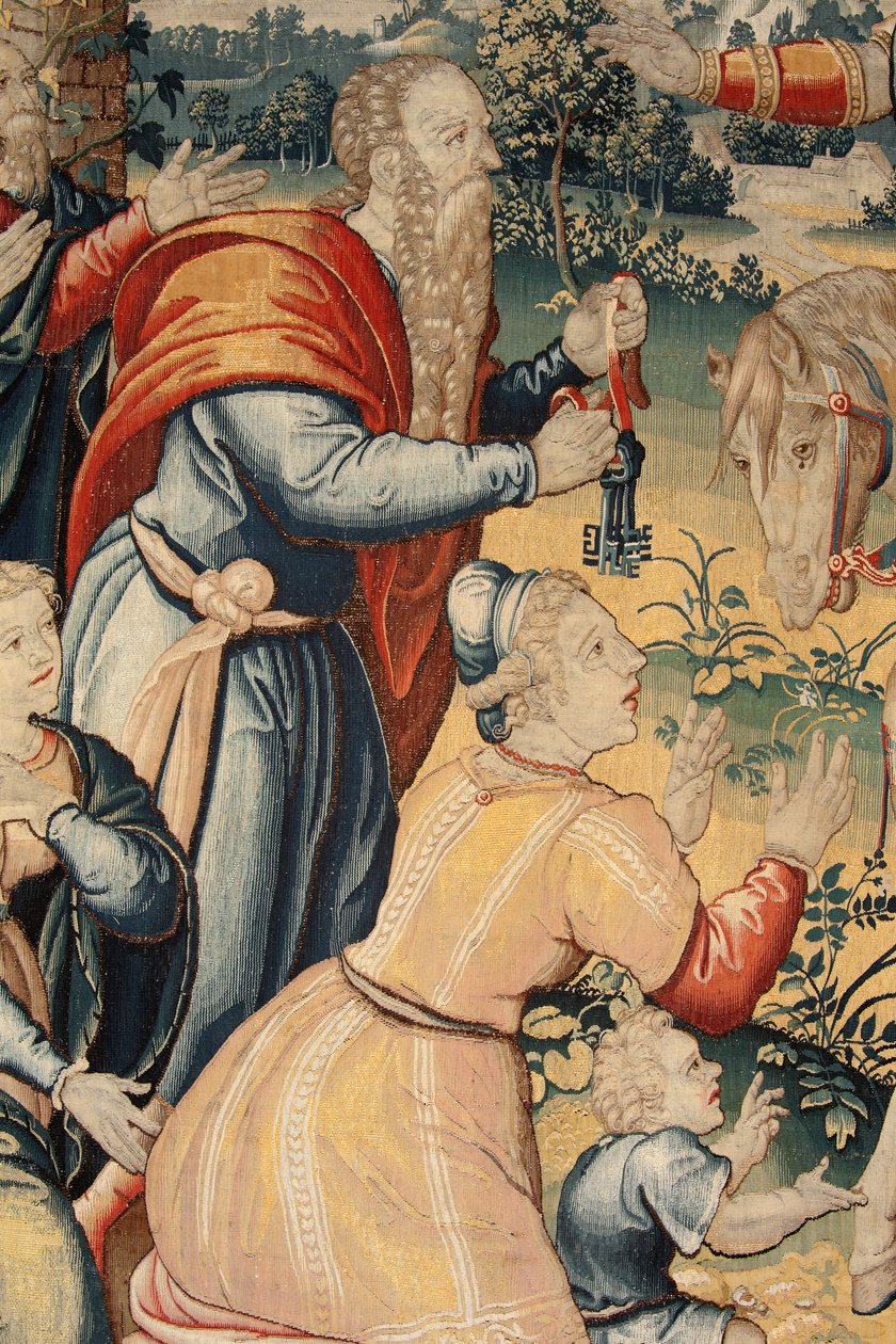 flamsk billedvev. Serien Hannibals historie. Hannibal i Italia (Aníbal en Italia). Tredje billedvev av de bevarte. Modeller Anonym mester i Nederland. Brussels produksjon, verksted. Ca 1570. Stoff Ull og silke. 6,5/7 varp per cm. Størrelse av Flemish School