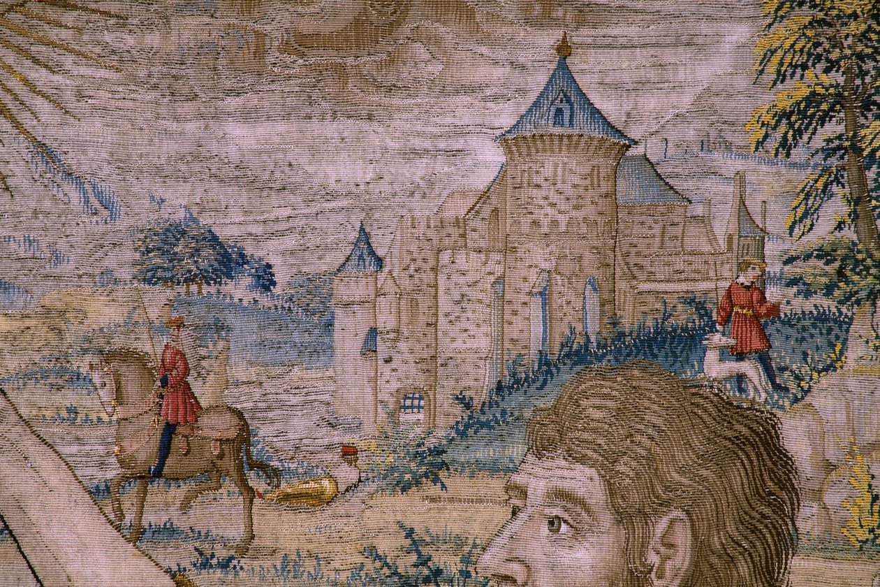 flamsk billedvev. Serien The History of Saint John the Baptist: The Baptism of Christ (Het doopsel van Christus). Brussel atelier. 1515-1520. av Flemish School