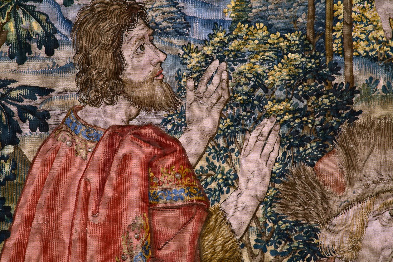 flamsk billedvev. Serien The History of Saint John the Baptist: The Baptism of Christ (Het doopsel van Christus). Brussel atelier. 1515-1520. av Flemish School