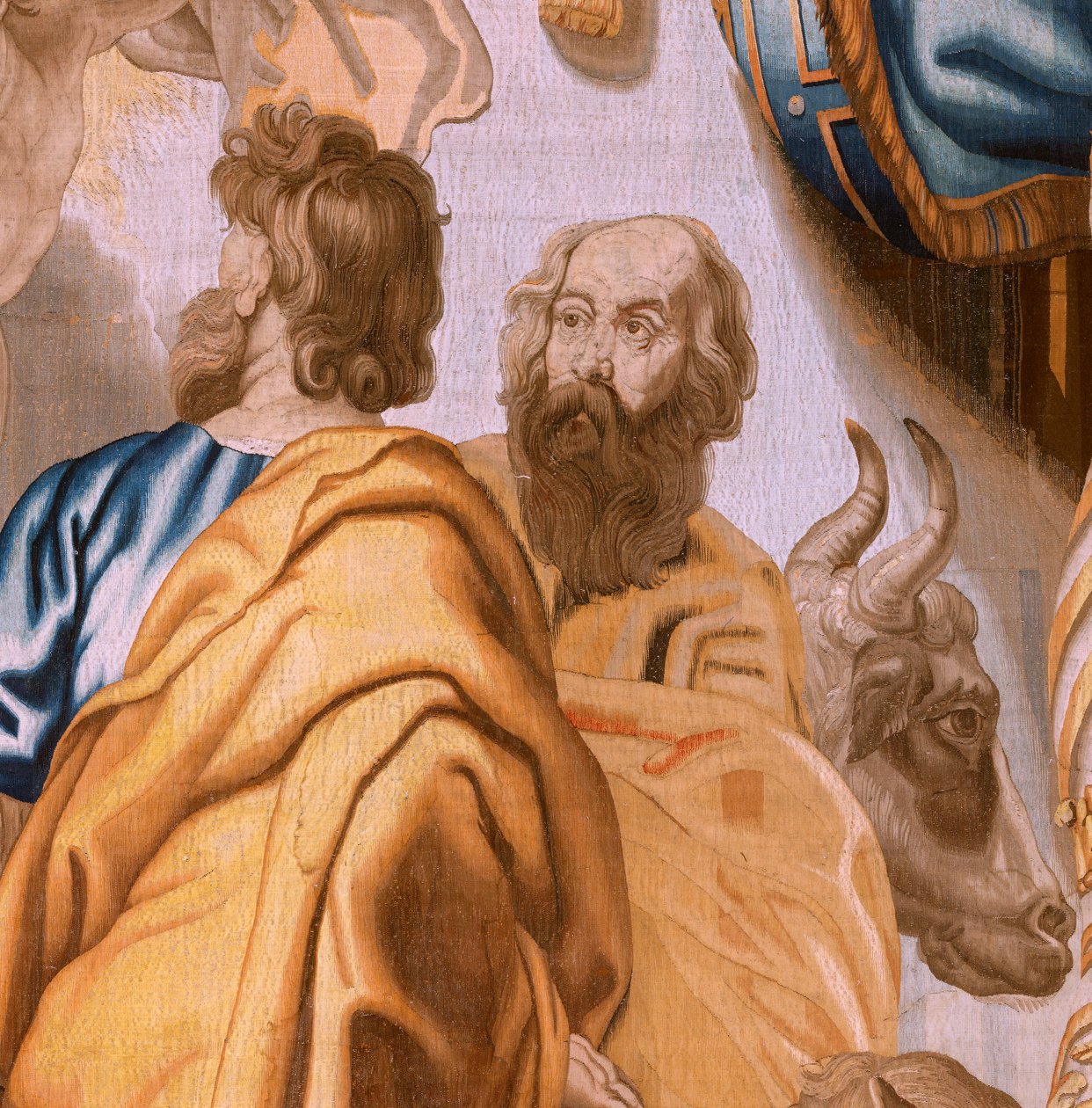 Flämischer Wandteppich. Serie Der Triumph der Eucharistie. Die vier Evangelisten. Elfter Wandteppich der Serie. Modell Peter Paul Rubens. 1626-1628. Herstellung Jan II Raes, Hans Vervoert, Jacques Fobert, Brüssel von Flemish School