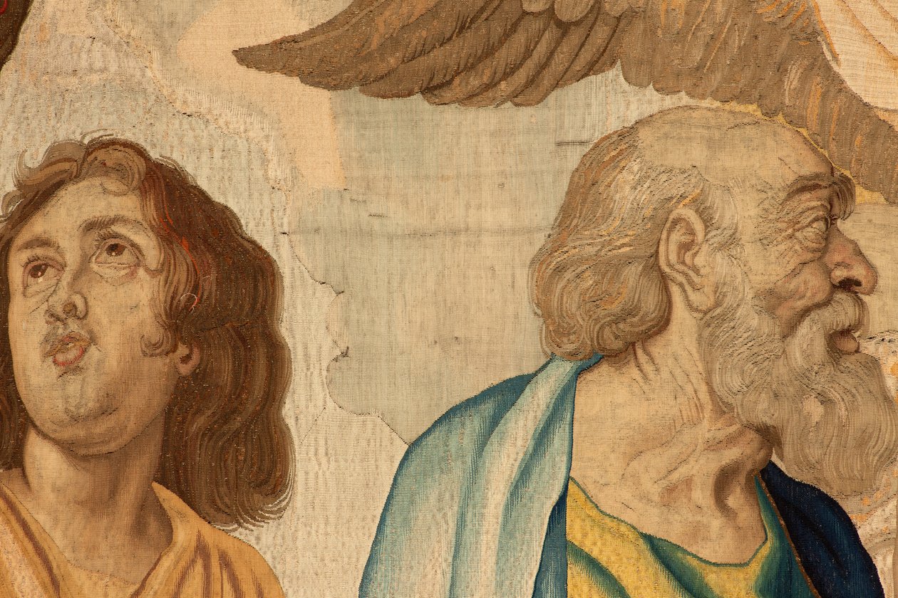 flamsk billedvev. Serien Nattverdens triumf. De fire evangelistene (Los cuatro evangelistas). Elvte billedvev i serien. Modell Peter Paul Rubens. 1626-1628. Produksjon Jan II Raes, Hans Vervoert, Jacques Fobert, Brussel av Flemish School