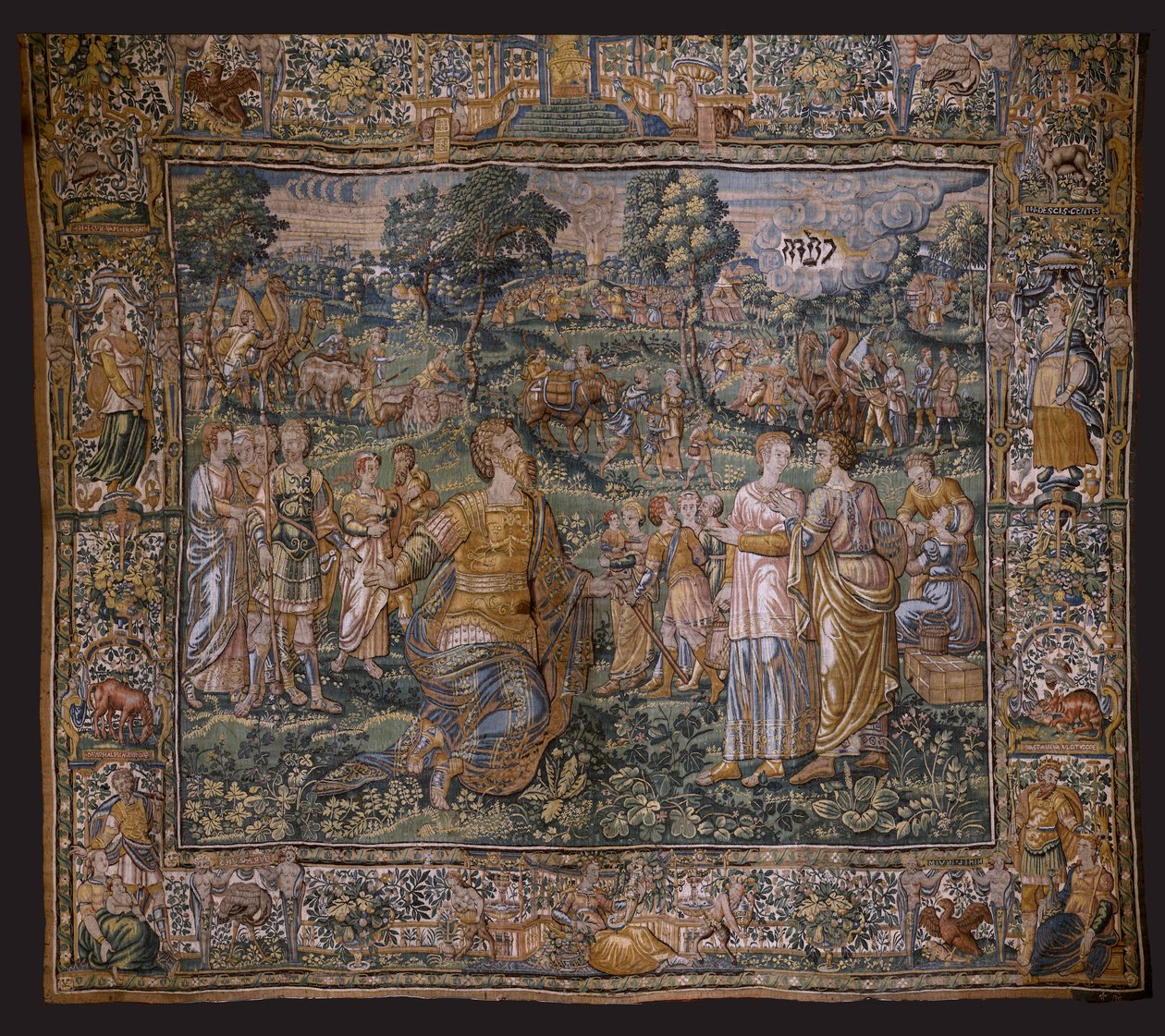 flamsk billedvev. Serie: Abrahams historie. Abrahams kall (The Vocation of Abraham). Omtrent 1575-1 av Flemish School
